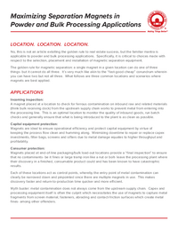 Thumbnail of document Maximizing Separation Magnets in Powder and Bulk Processing Applications